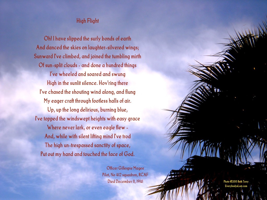 ©2015 Beth Terry, photo and High Flight Poem